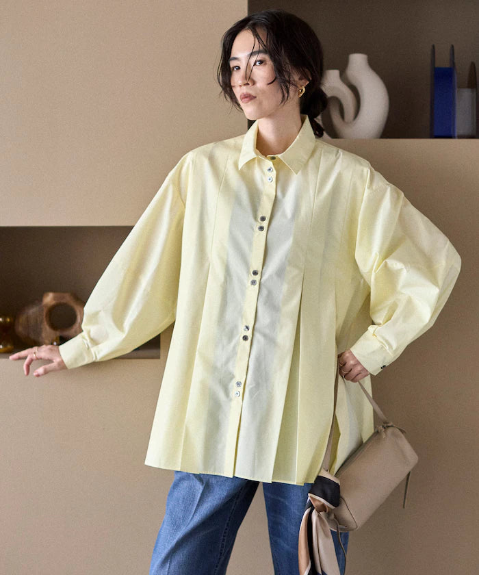 Box Stacked Balloon Sleeve Long Sleeve Shirt