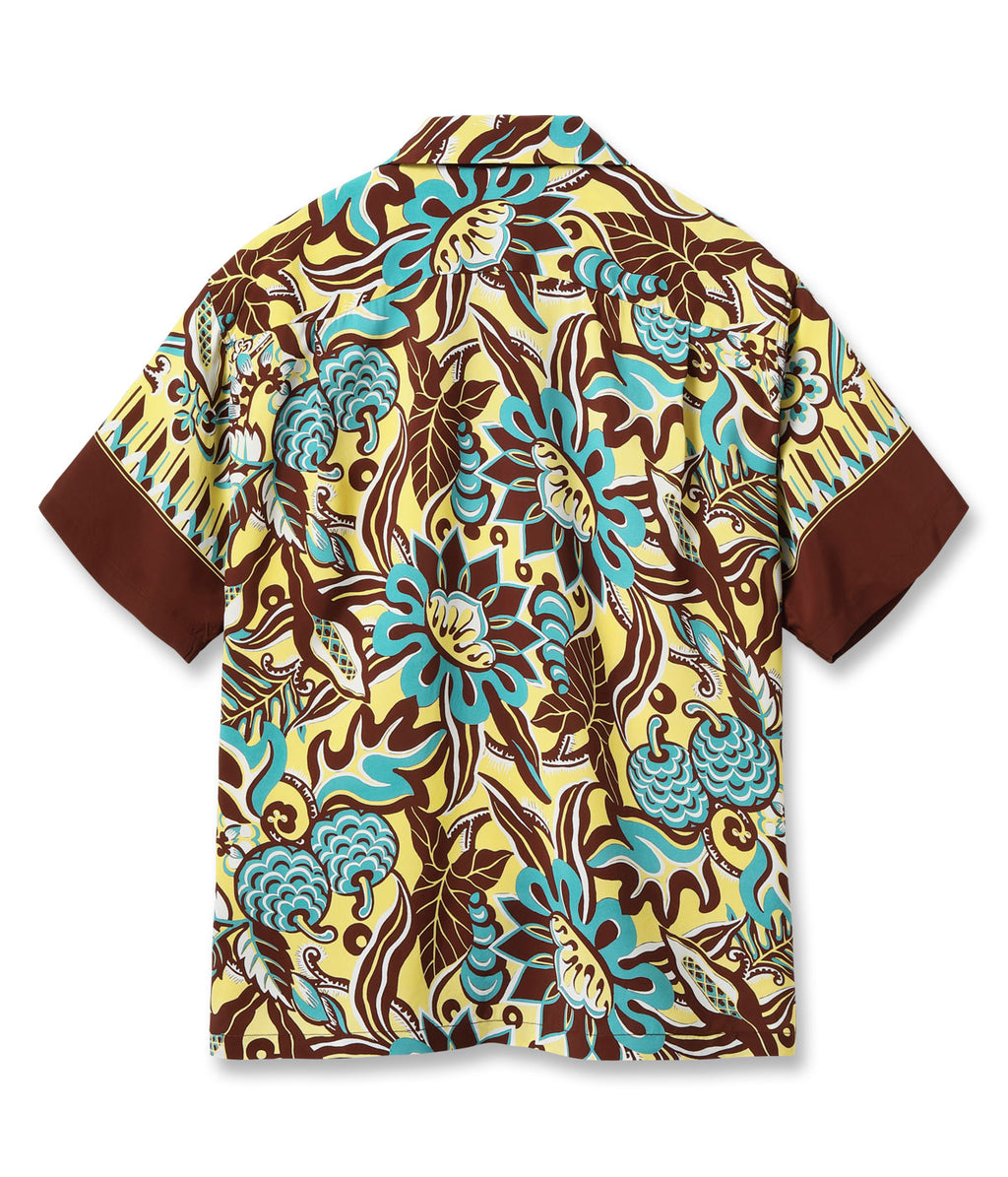 RAYON HAWAIIAN SHIRT “FLOWER FIELD BORDER”