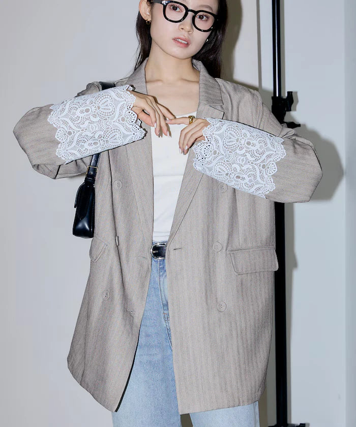 Lace Cuff Tailored Jacket