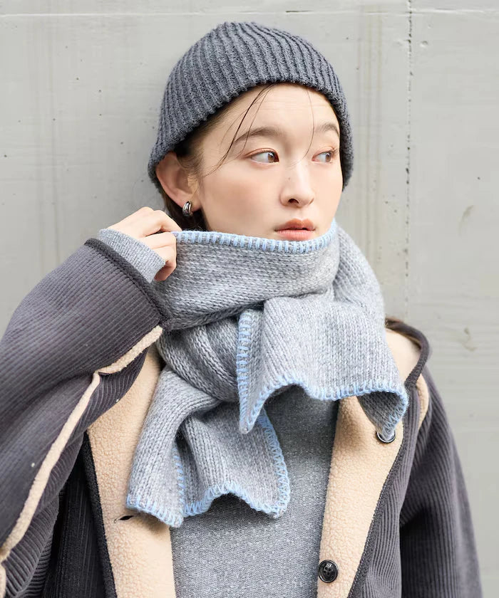 Color Block Blanket Stitch Scarf