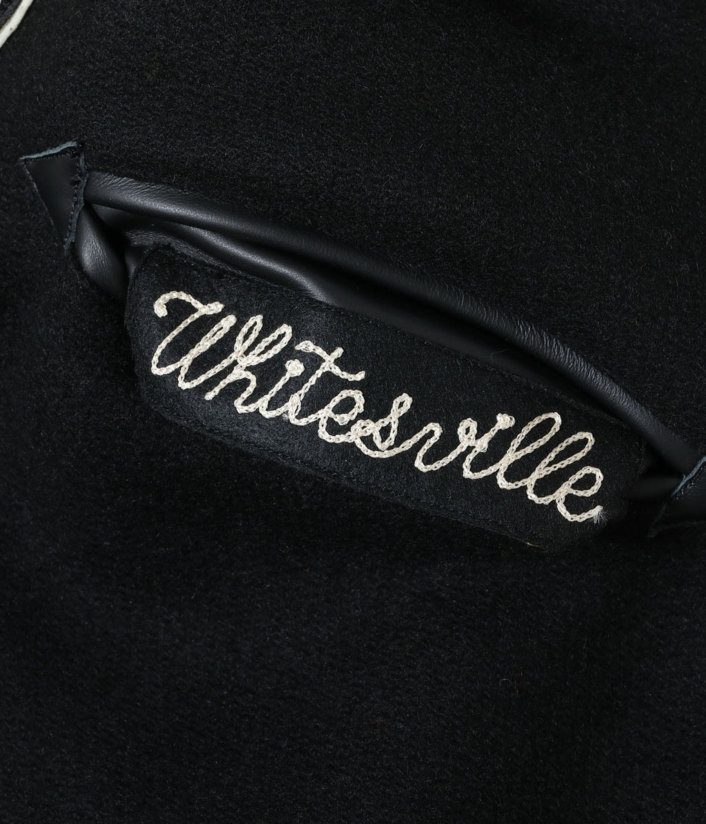 30oz. WOOL MELTON AWARD JACKET “BLUE PECKERS” (BLACK)