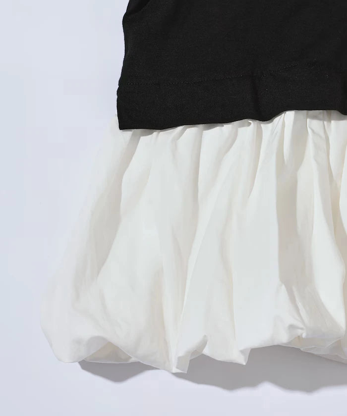 Organic Cotton Peplum Switch Top / 5-minute Sleeve T-Shirt