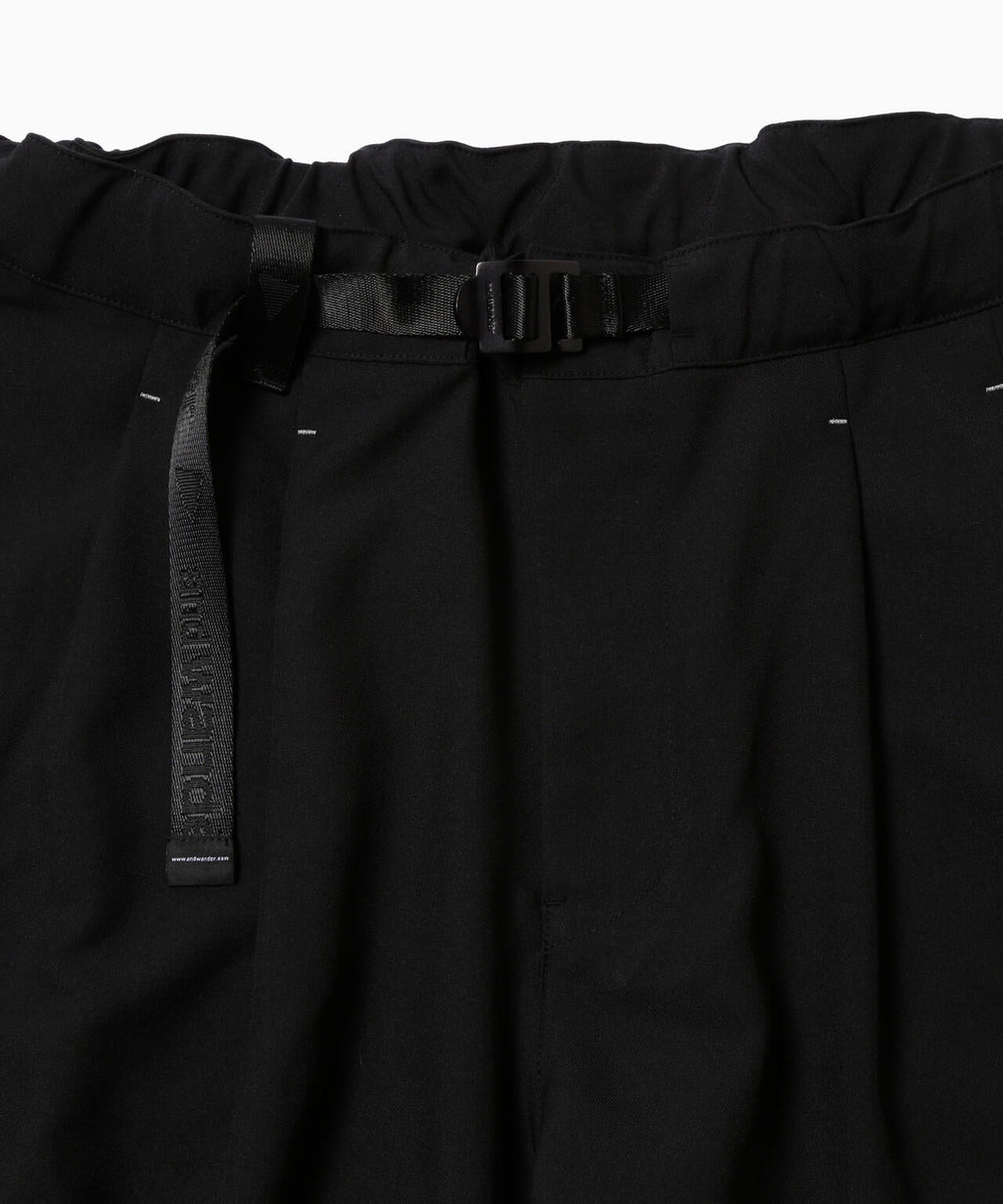 PE melange twill wide pants