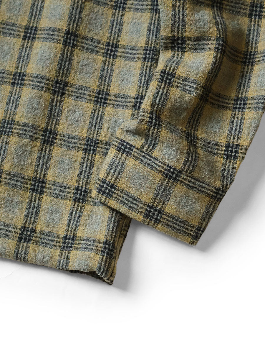 Wool Check ZIP UP Friend Pocket Board Shirt