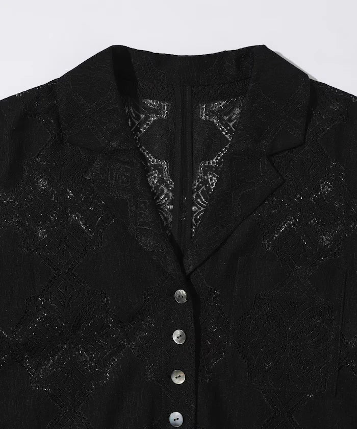 [February 12 12:00 Release] Panel Lace Shirt Jacket / Compatible with Setup