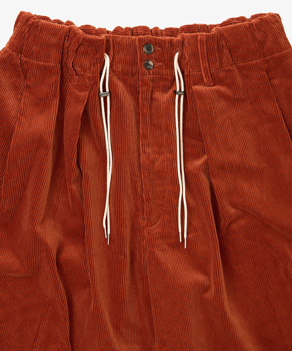 circular short corduroy orange