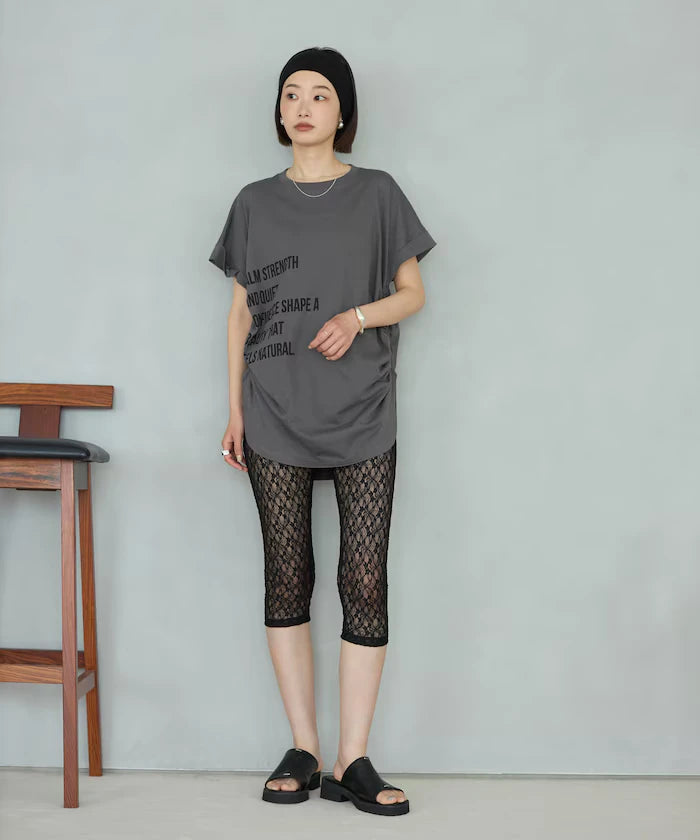 Organic Cotton Shirring Logo T-Shirt