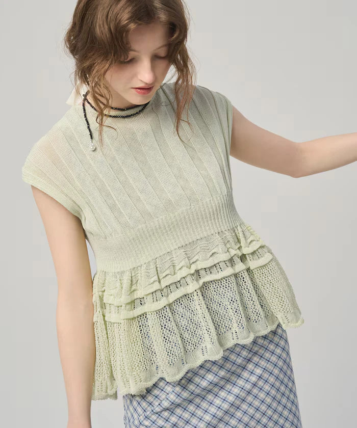 Japan Made Whole Garment Peplum Top