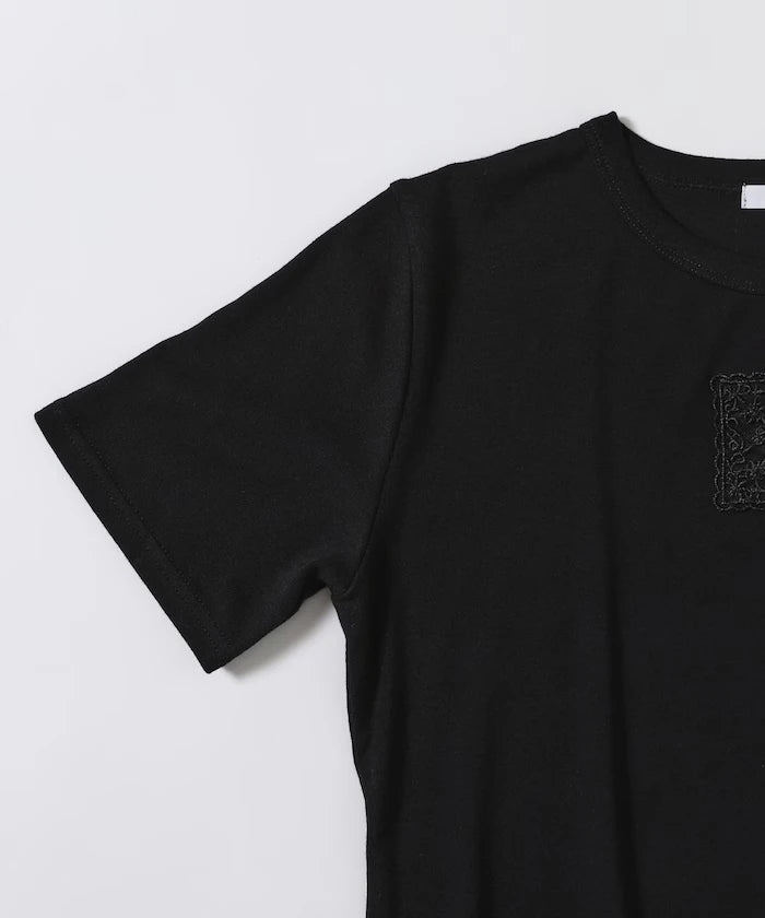 Lace Applique Cotton Modal T-Shirt