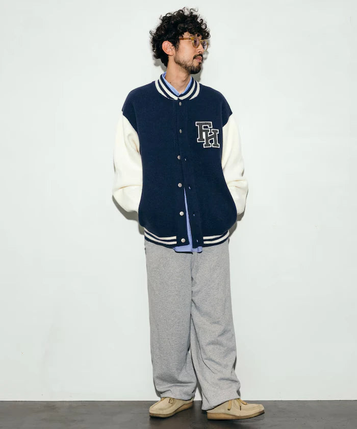 Relaxed Fit Logo Knit Varsity Jacket