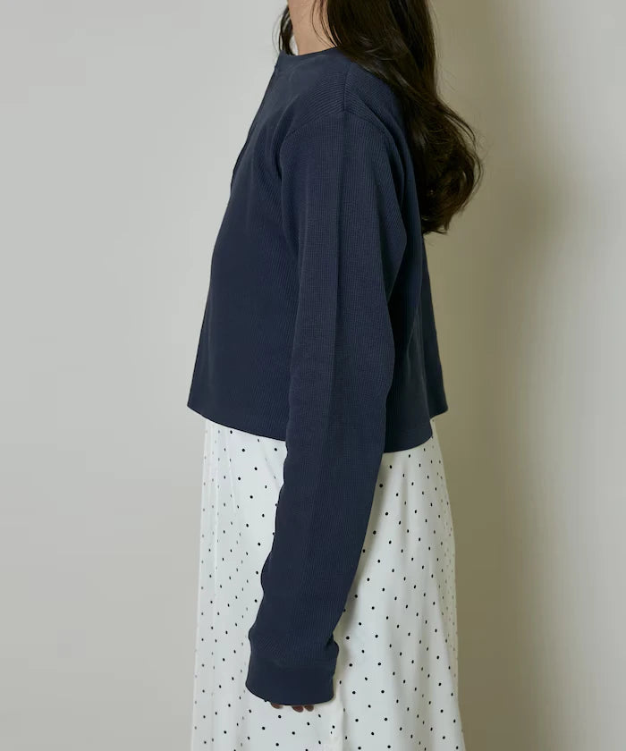 Light Waffle Henley Neck Long Sleeve T Limited Edition