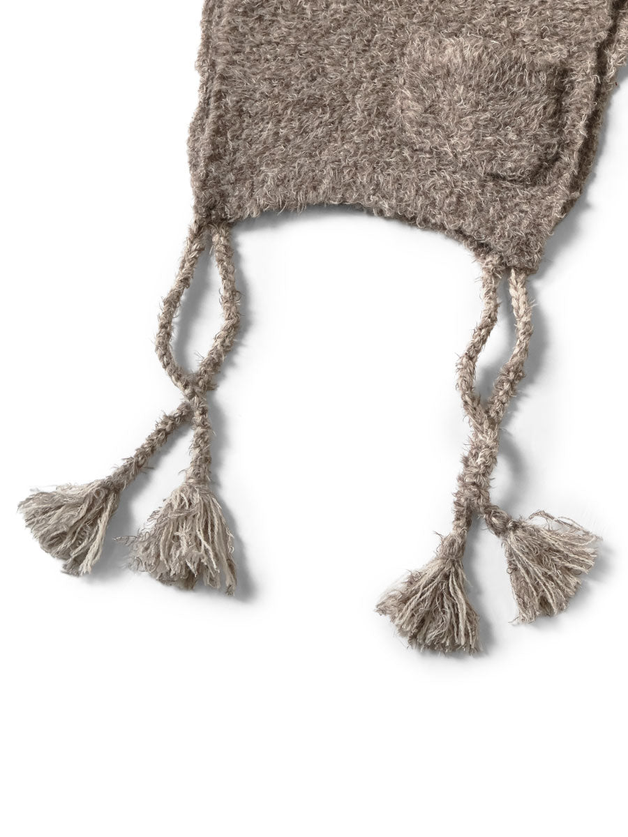 3G Shaggy Knit High Neck Bib Poncho