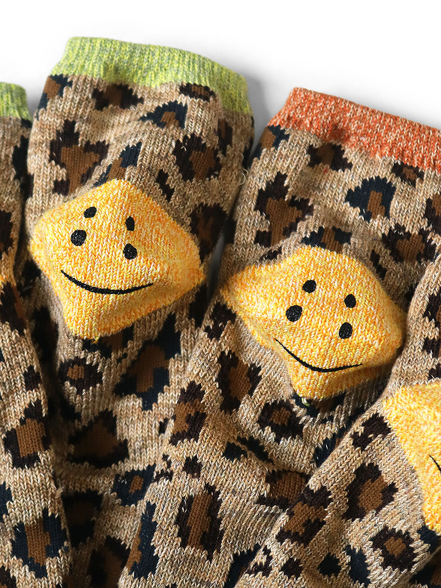 84 Pieces RAINBOWY HAPPY HEEL Leopard Ankle Socks