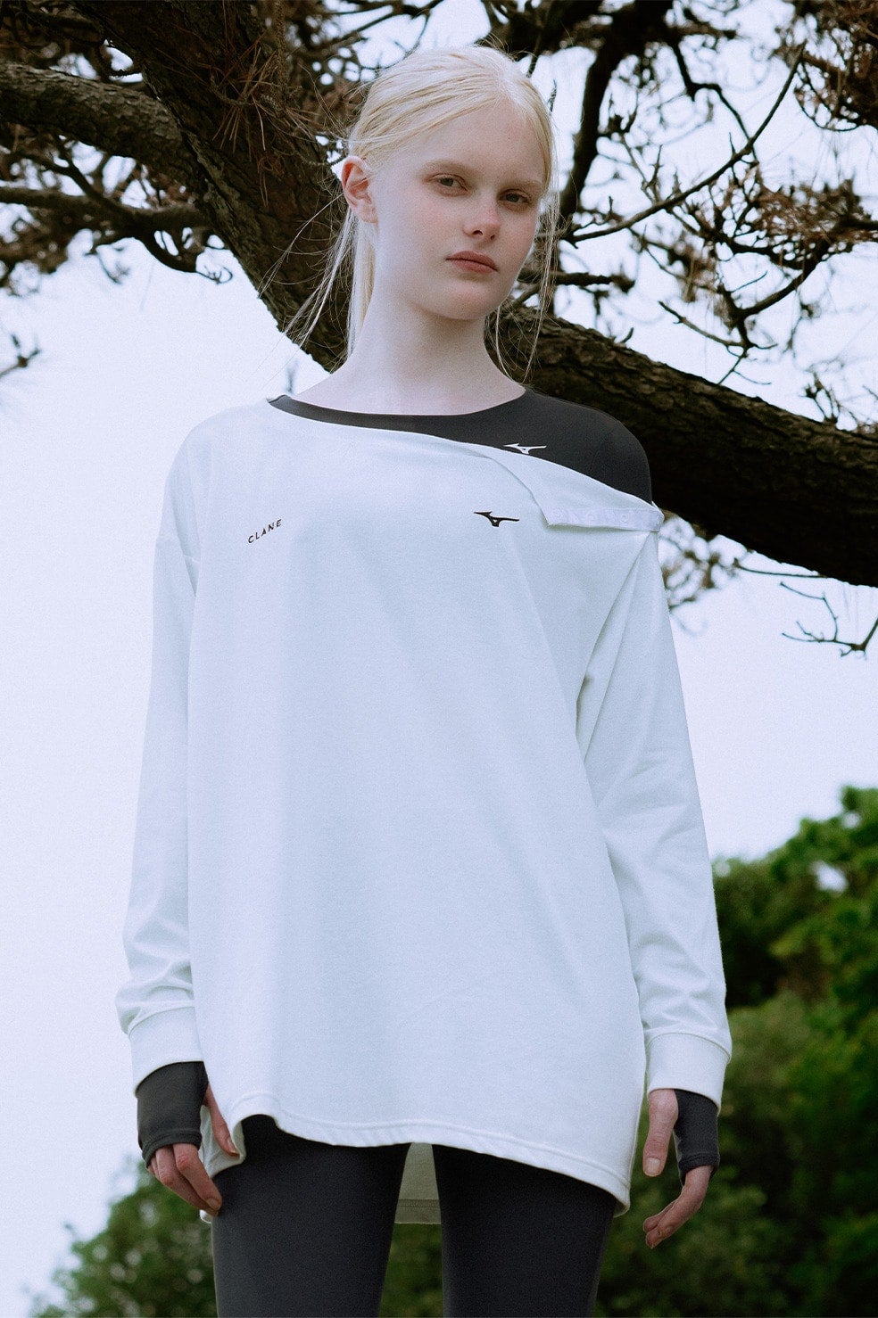 CLANE&times;MIZUNO QUICK DRY COTTON LOGO L/S T-SHIRT