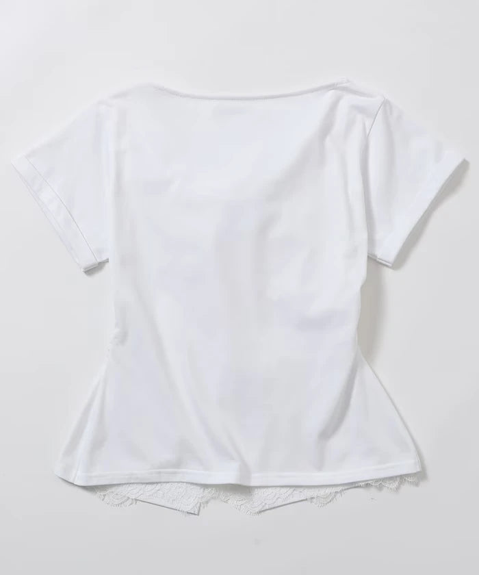 Lace Docking Draped Neck Top 【Limited Edition】