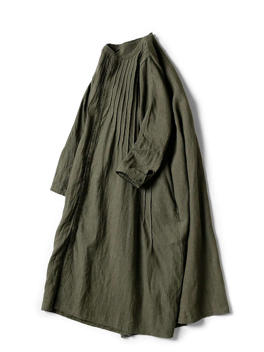 French Linen Pintuck Oki F Dress