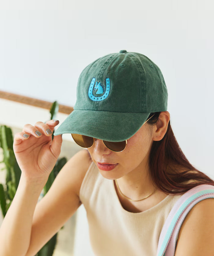 TOYAMEG Kaiun Horse Cap One Point Pigment Embroidery Cap