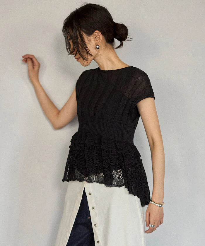 Japan Made Whole Garment Peplum Top
