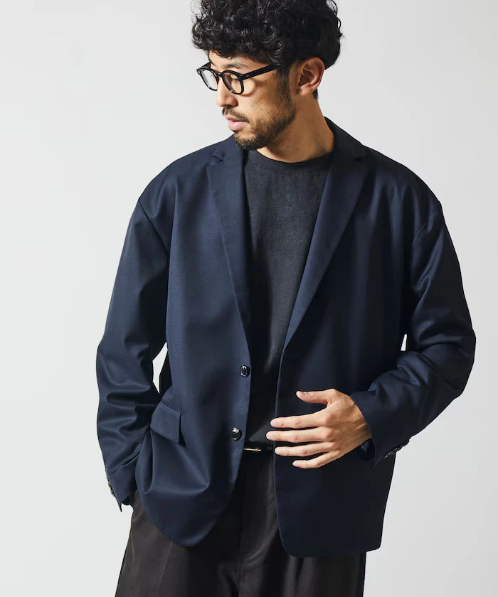 Sleeve-Contrast Tailored Jacket / Relaxed Fit