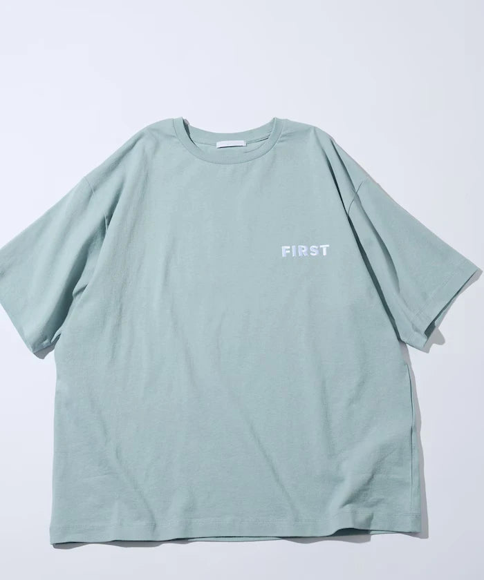 6 Ounce Front Logo Embroidered Crew Neck T-Shirt / One Point Design T-Shirt Left Chest Embroidery First Limited Edition