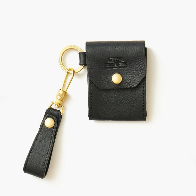 OILED SHRINK LEATHER COIN CASE/BLACK