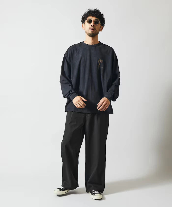 Chino Denim Docking Pants / Wide Straight Pants