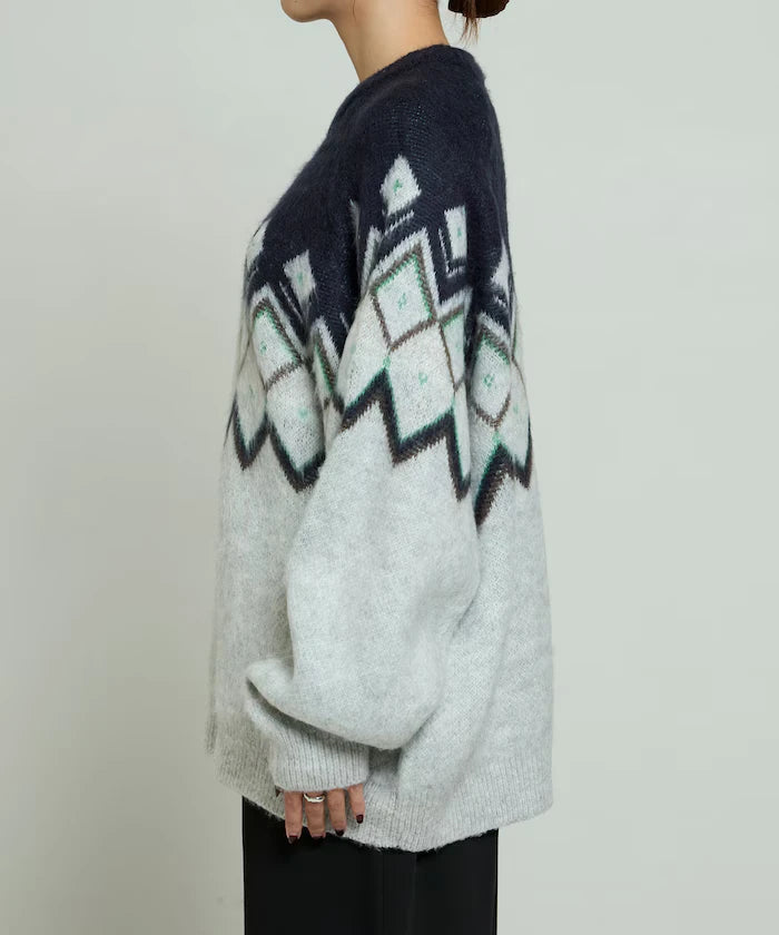Jacquard Mohair Touch Knit Pullover Limited Edition