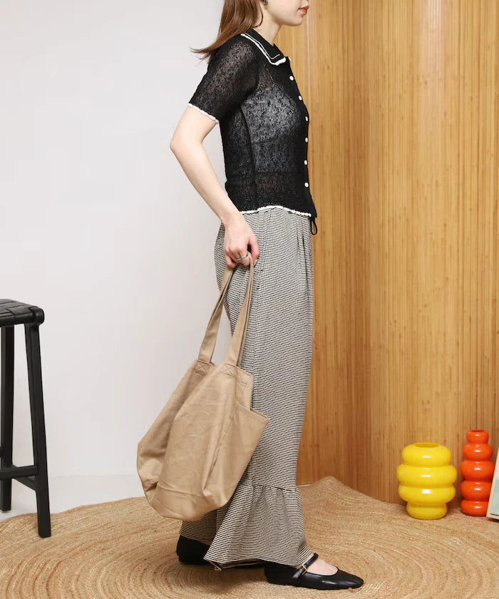 Color Embroidered Polo Collar Cardigan [Limited Edition]