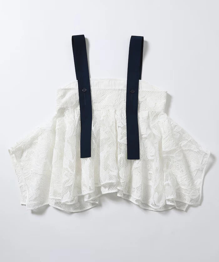 Flower Motif Batten Lace Iris Hem Camisole Top 【Limited Edition】