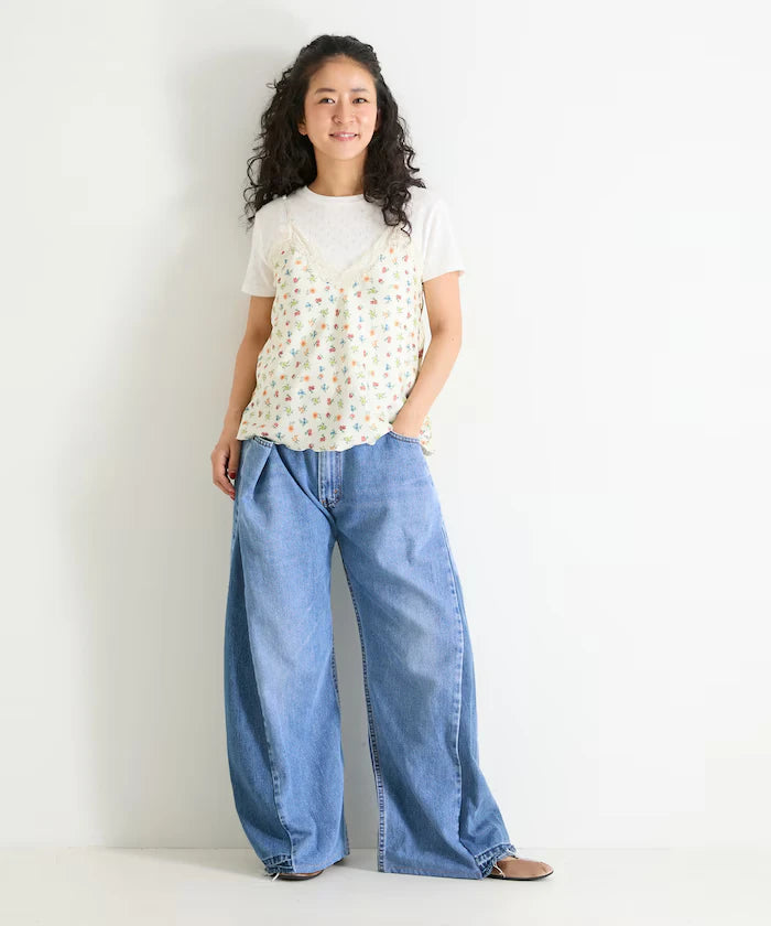 Vintage Remake Tuck Denim Pants