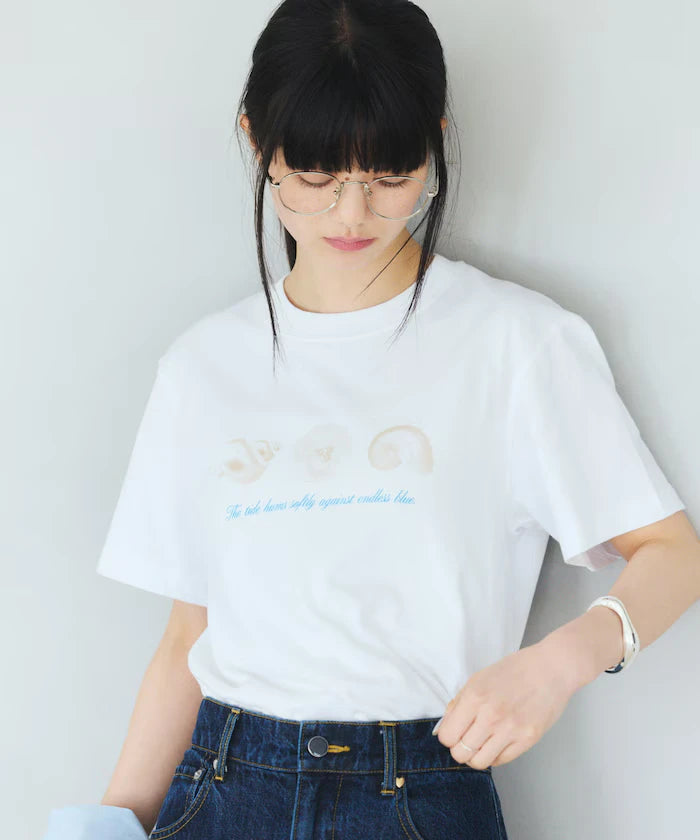 Comfortable Shell Print Crew Neck T-Shirt