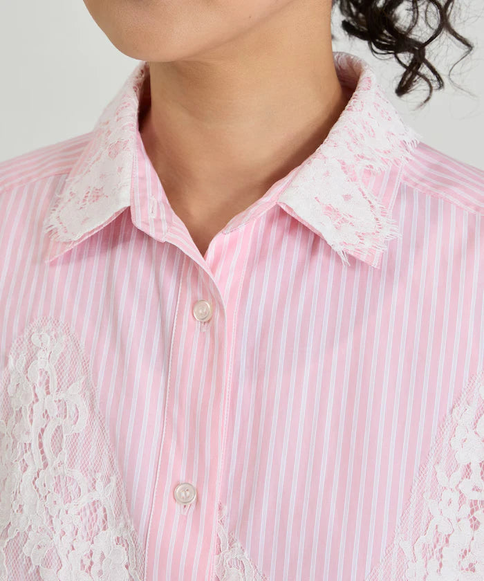 Lace Docking Stripe Shirt
