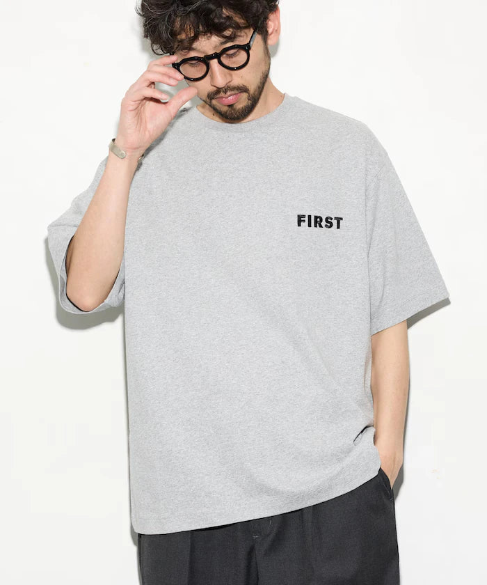 6 Ounce Front Logo Embroidered Crew Neck T-Shirt / One Point Design T-Shirt Left Chest Embroidery First Limited Edition