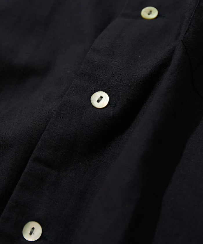 Cotton Linen Open Collar Shirt