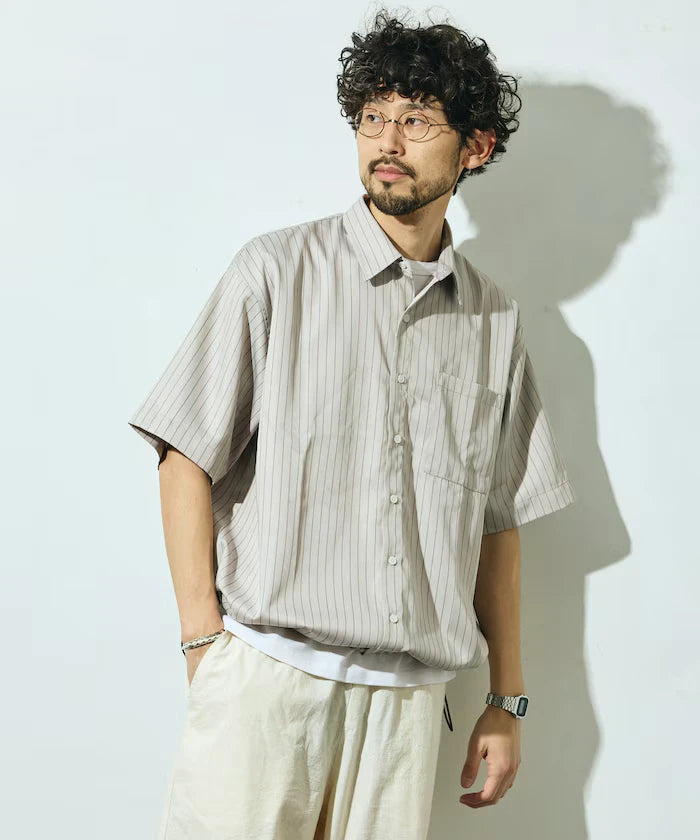Spindle Stripe Short Sleeve Shirt / Compatible with Setup