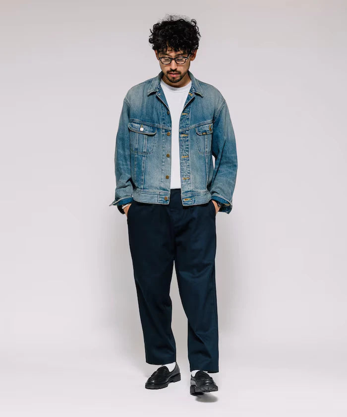 Wide Silhouette Drawstring Chino Pants / Tapered Silhouette Easy Chino Pants