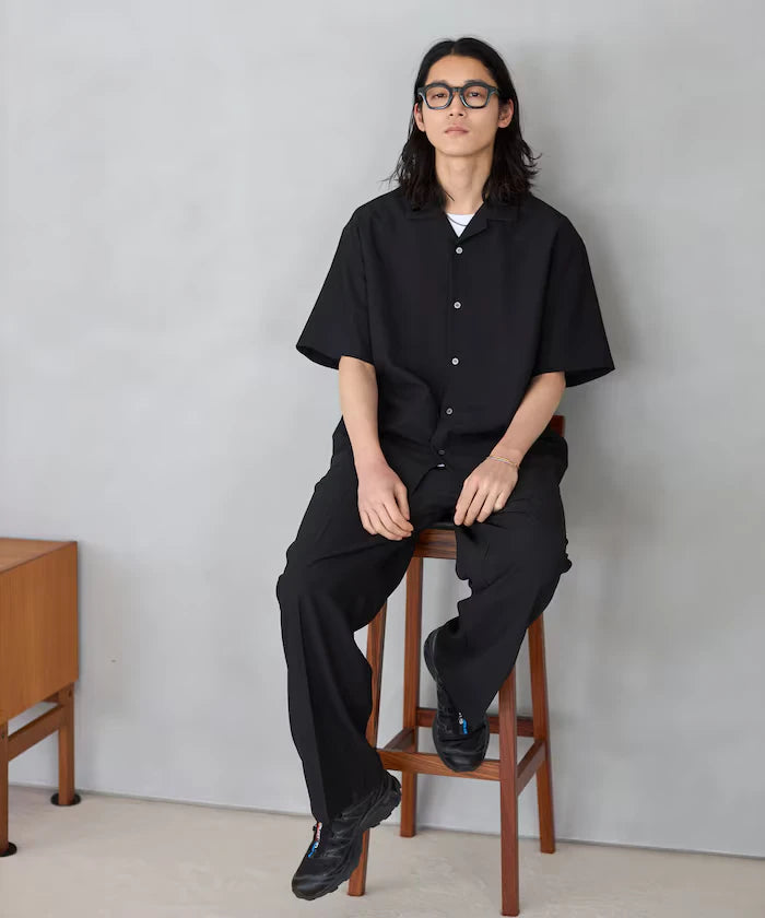 Functional Material Open Collar Short Sleeve Shirt Set 3 Piece Set / Washable / UV Cut / Quick Dry / Cooling Touch