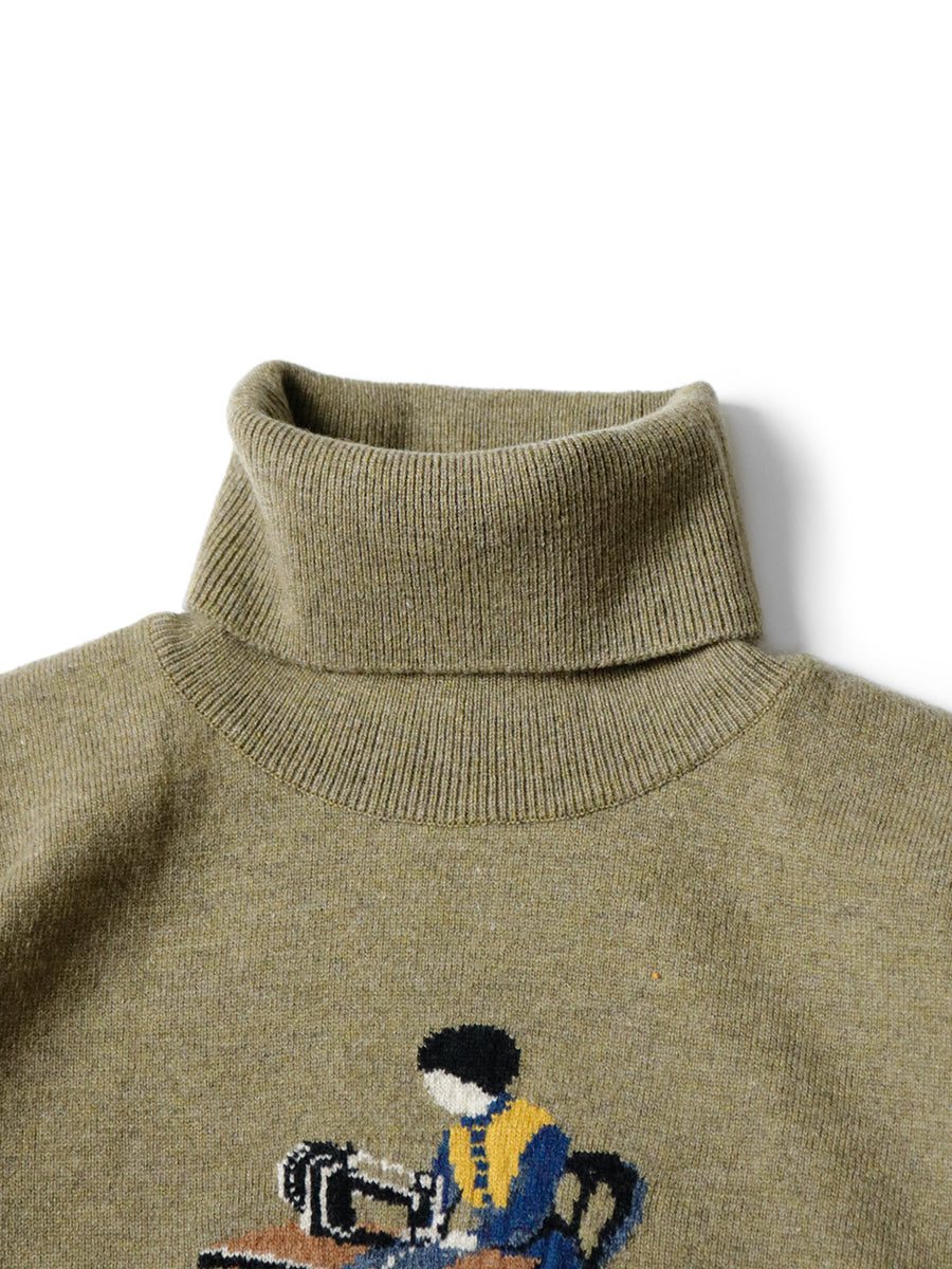 12G Wool High Neck Sweater (Lady Blue...)