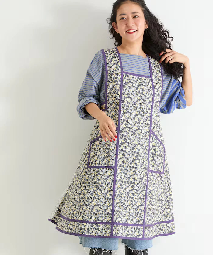 Floral Pattern Apron Style Dress