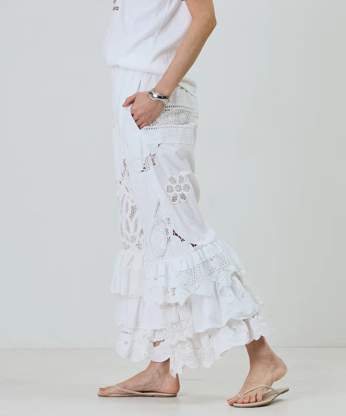 vintage lace tablecloth remake easy pants
