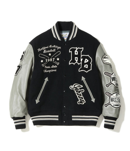 30oz. WOOL MELTON AWARD JACKET “BULLDOGS” (BLACK)
