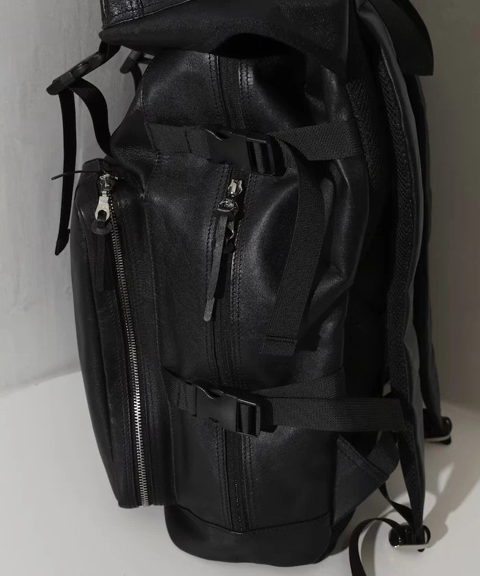 Leather Backpack L / Leather Backpack / Cowhide / Water-repellent Leather / with PC Sleeve