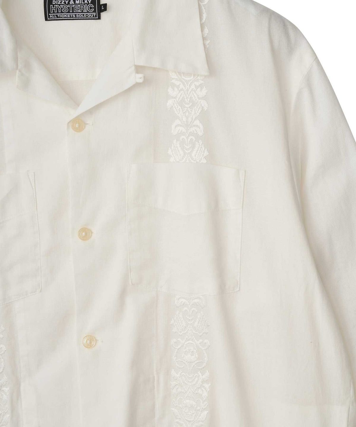 SKULL STRAP Embroidered Cuban Shirt