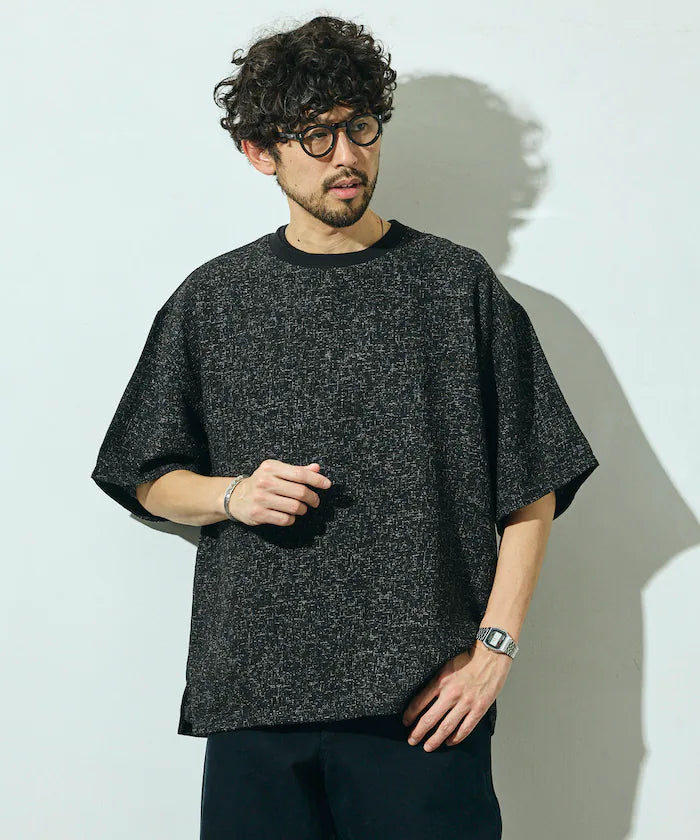 Dry Touch Summer Tweed Short Sleeve Crew Neck