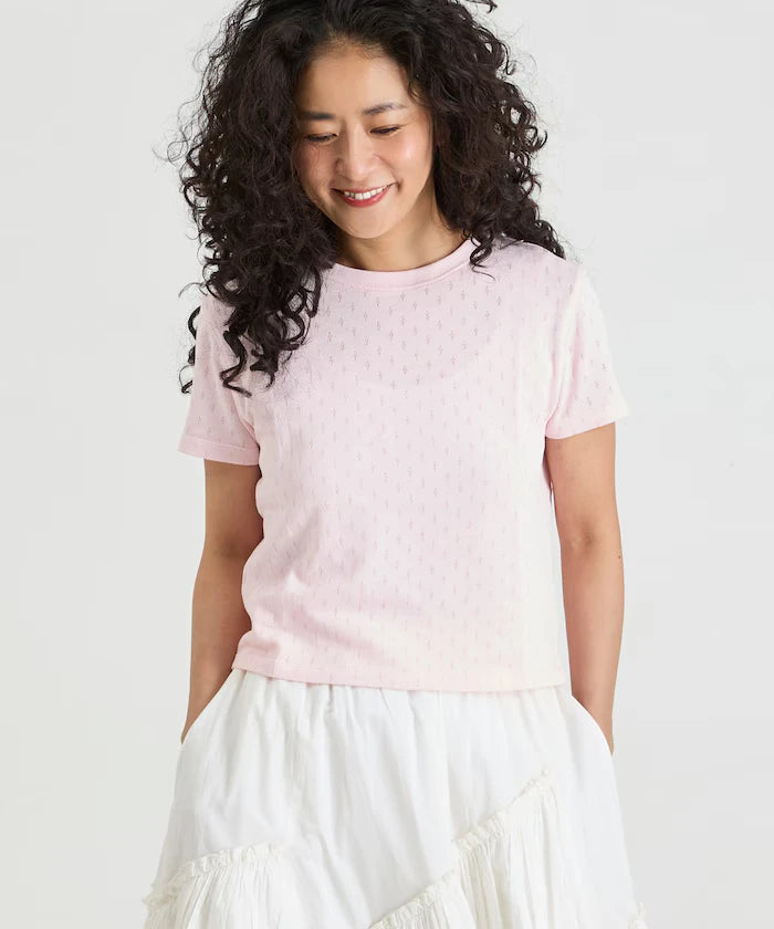 Eyelet Mini Sweat Short Sleeve T-Shirt