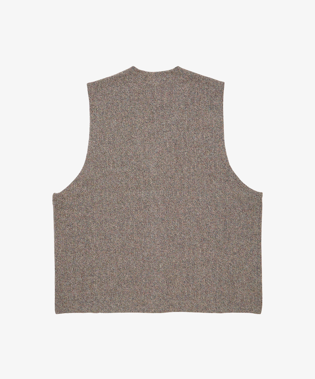 gilet three d knit grey mix