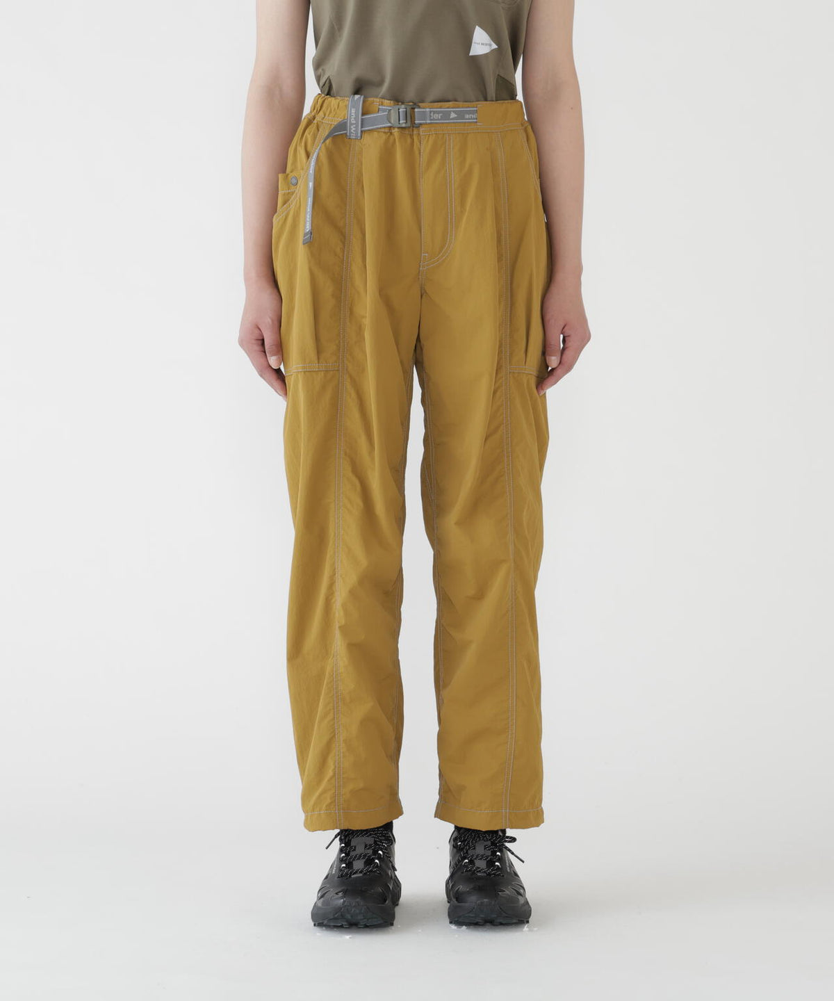 crinkled nylon pants