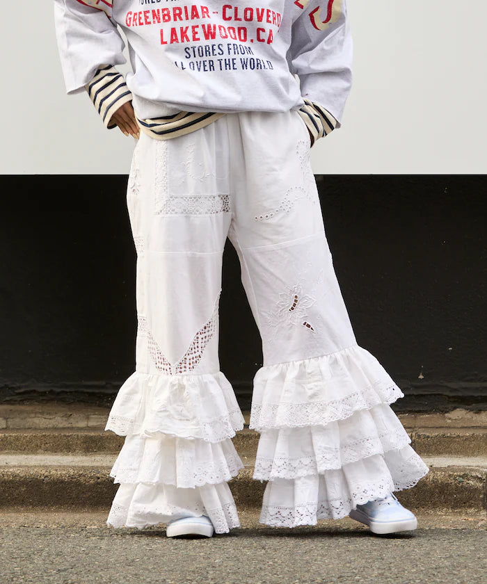 vintage lace tablecloth remake easy pants