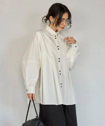 Box Stacked Balloon Sleeve Long Sleeve Shirt