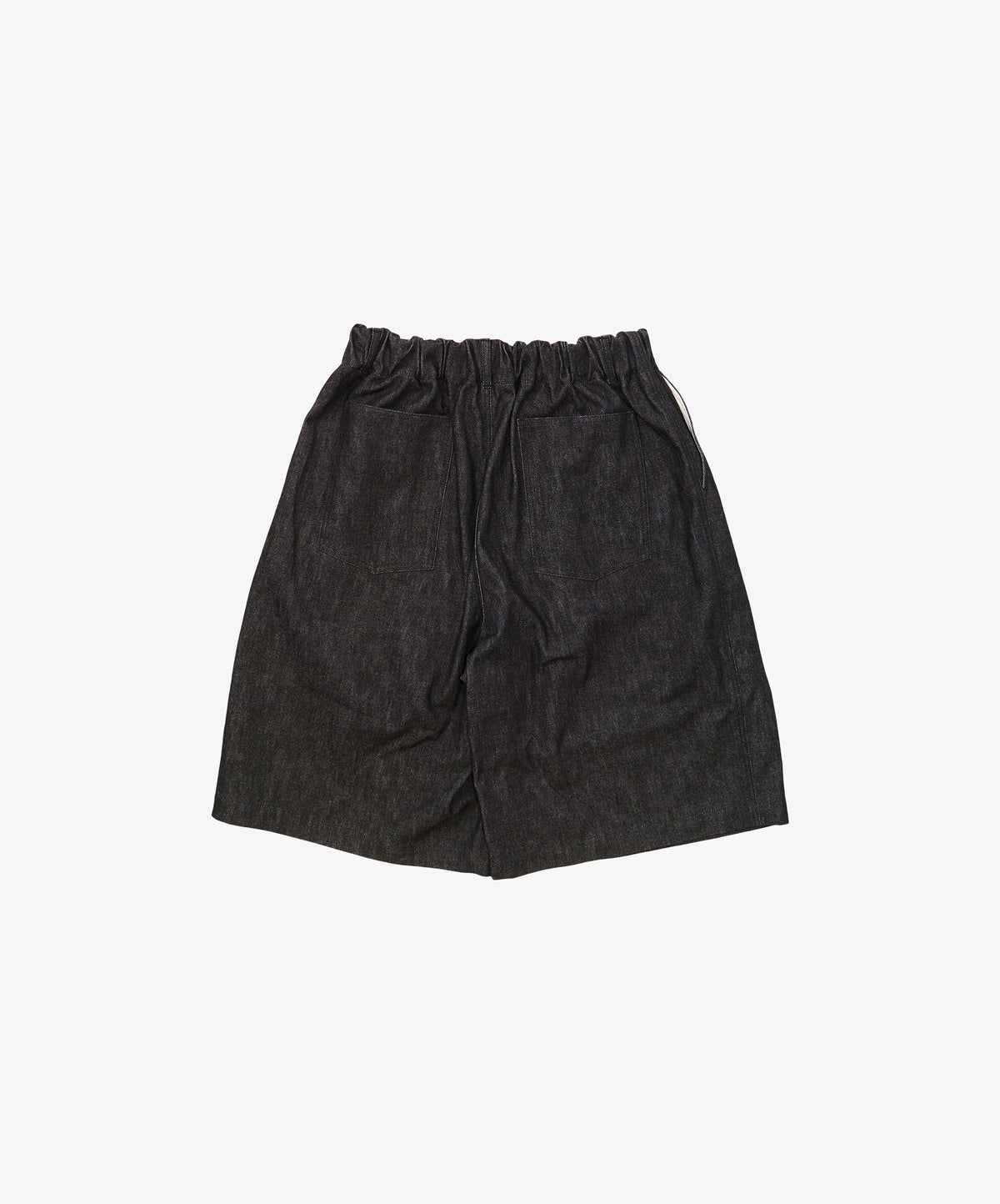 circular short pants black denim one wash